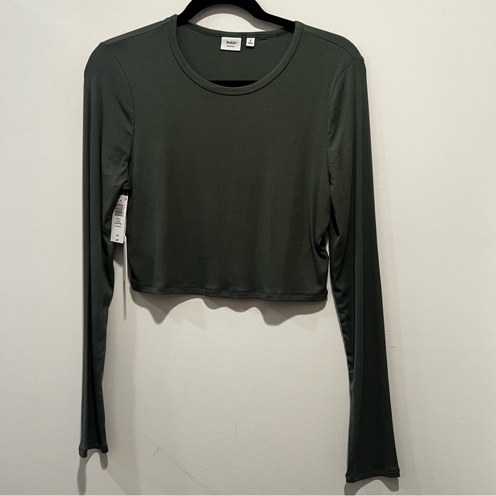 Aritzia Sundays Best ReRib long sleeve crop top